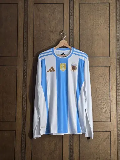 Argentina 24/25 Home Long Sleeve Jersey – Adidas Authentic Licensed – World Champion Edition