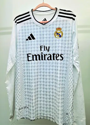 Real Madrid 24/25 Home Long Sleeve Jersey – Authentic Adidas Football Shirt