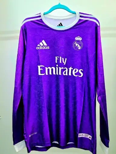 Real Madrid 24/25 Away Long Sleeve Jersey – Adidas Authentic Licensed